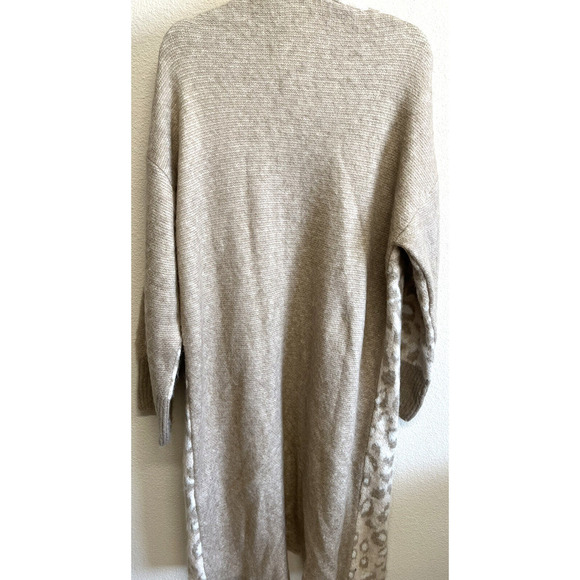 Topshop Animal Print Wool Blend Duster Cardigan Size 4-6 Tan Women's NEW - Picture 9 of 10
